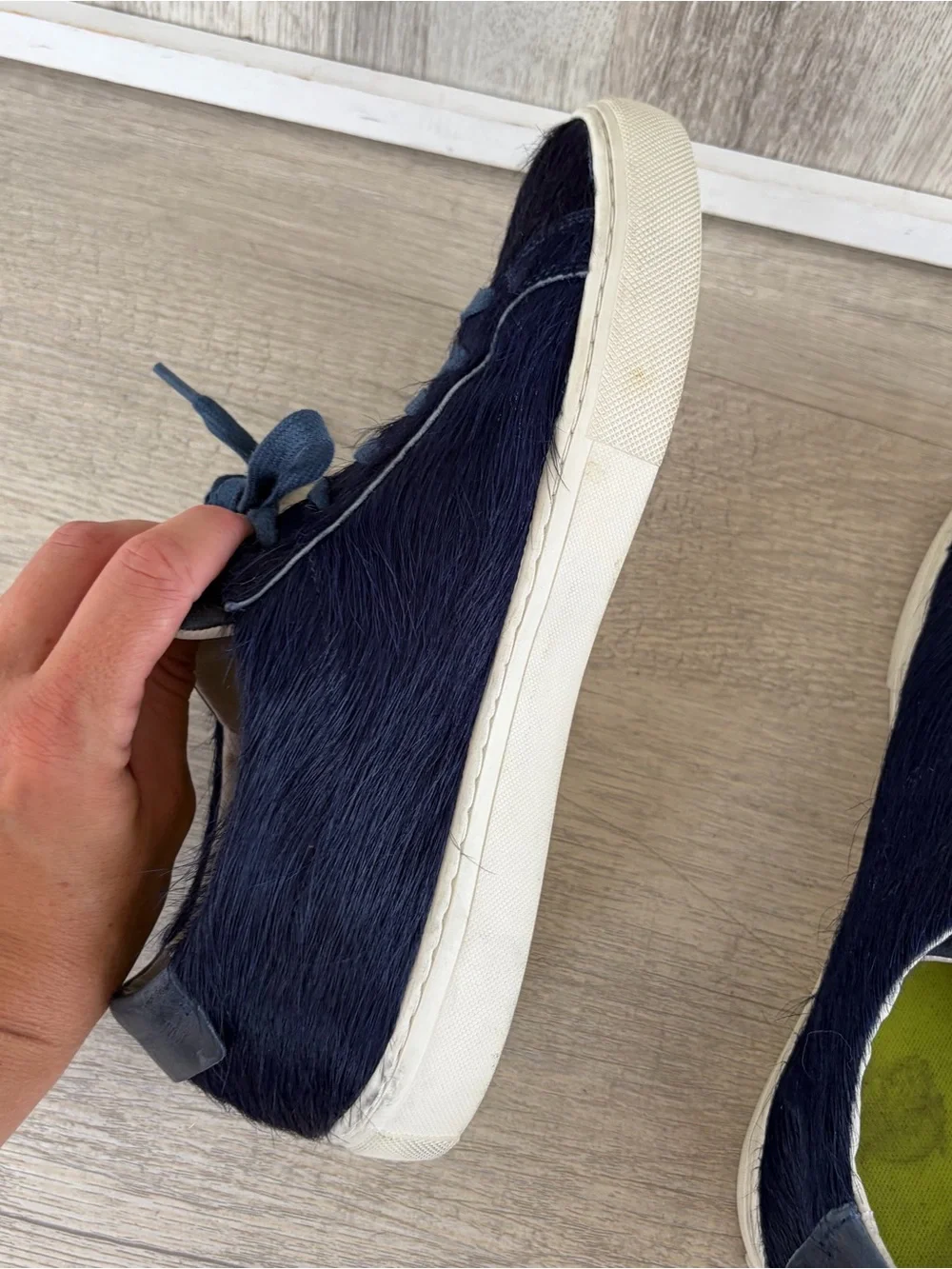True Religion Blue Fur Sneakers Mens 10 42 Low Top Y2K Funky Club Shoes G